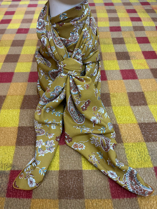 Wild Rag 45x45 mustard/ burnt/ sage paisley