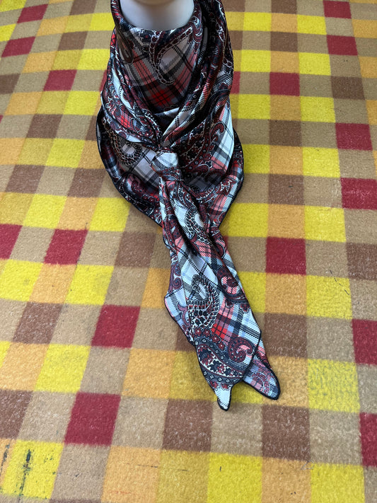 Wild Rag 45x45 red plaid paisley