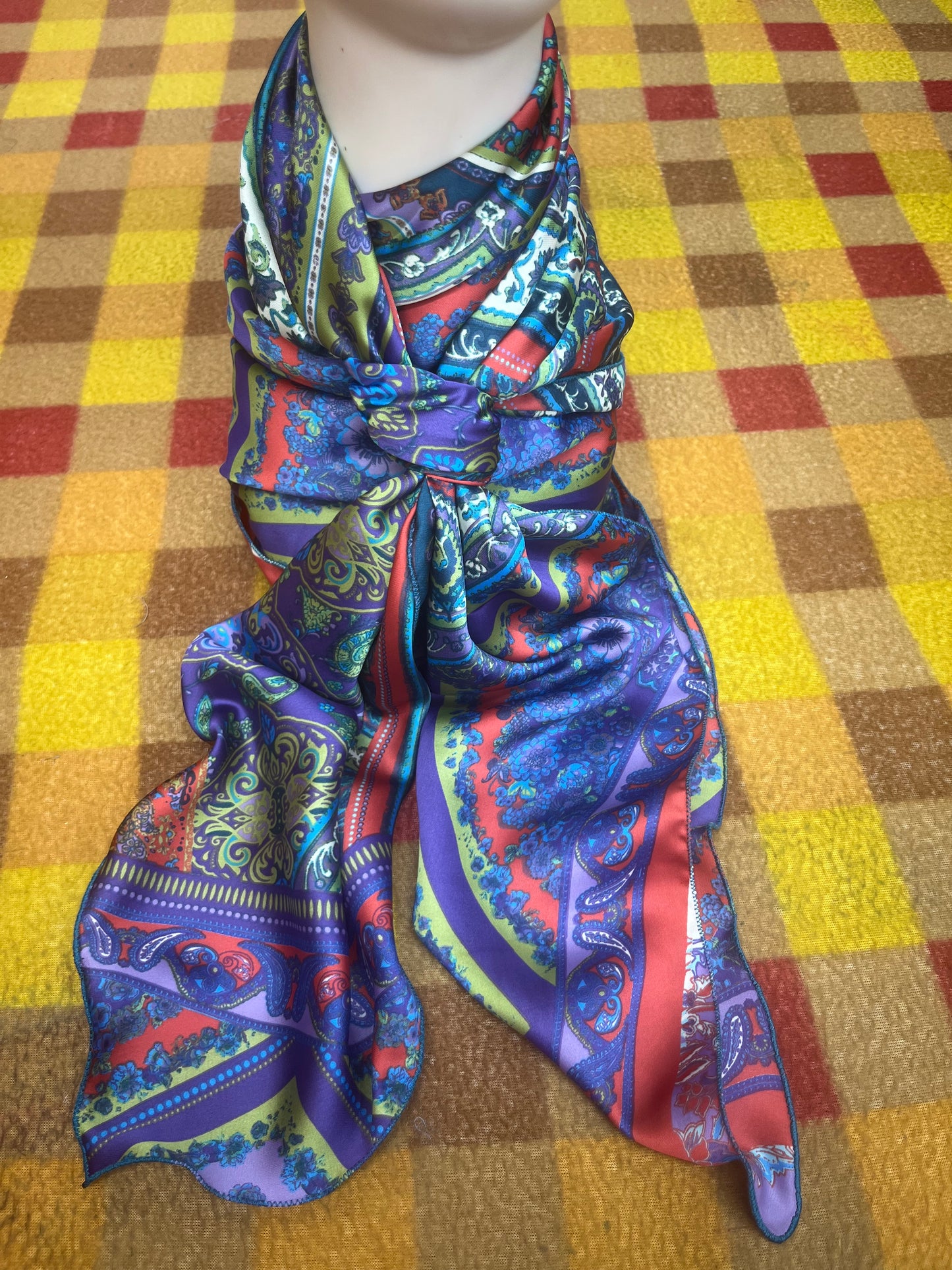 Wild Rag 45x45 purple/red patchwork bandanna