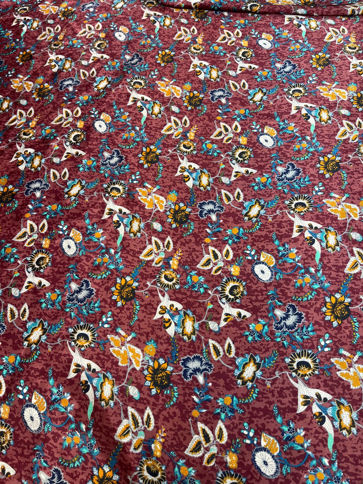 Wild Rag 45x45 maroon/ blue orange floral