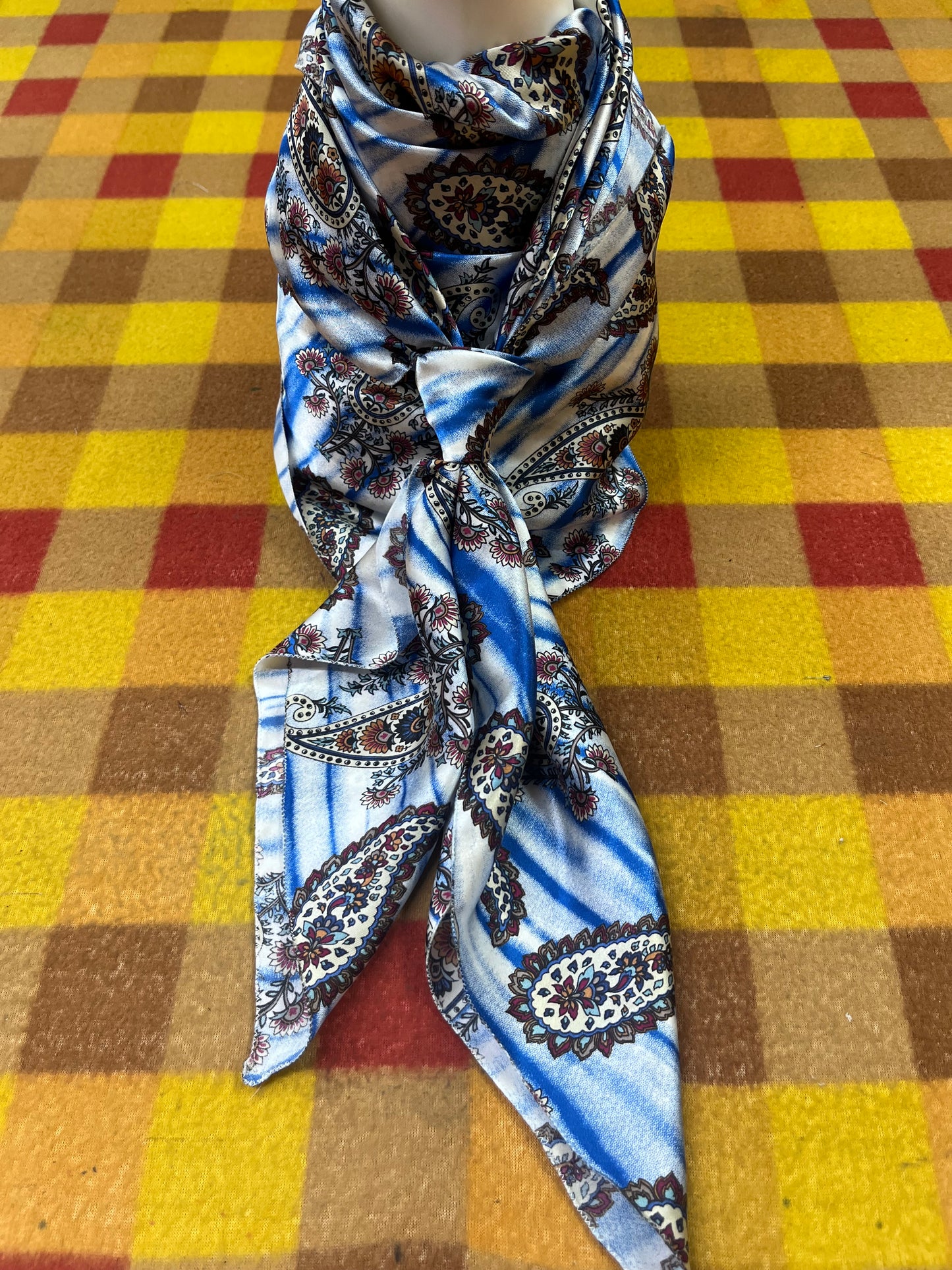 Wild Rag 45x45 blue stripe/paisley