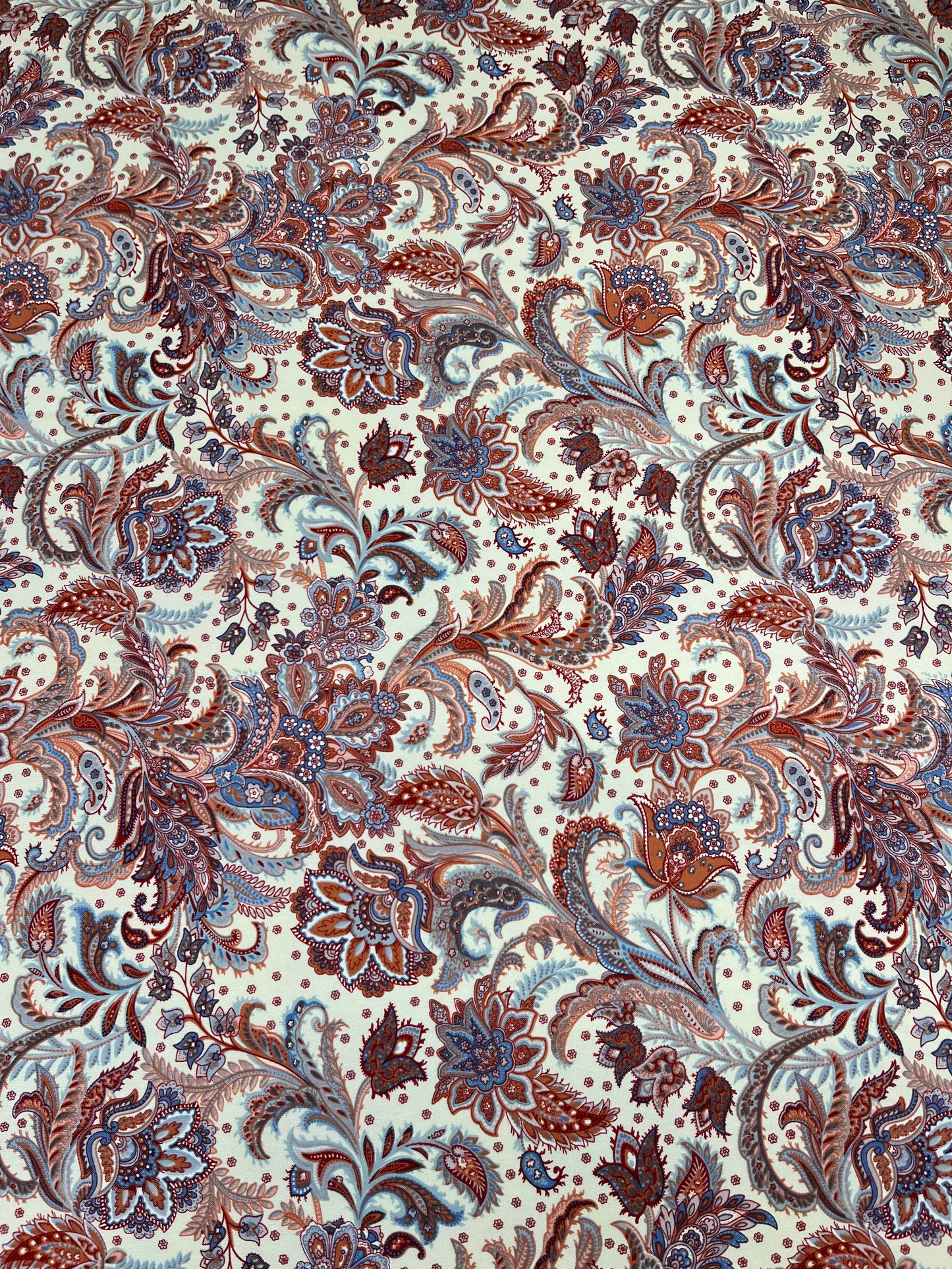 Wild Rag 45x45 white/ blue/rust floral