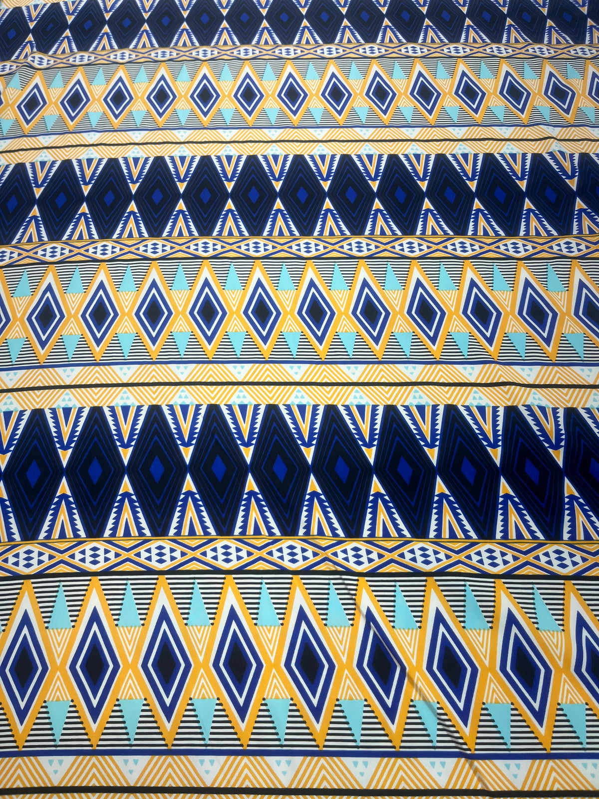 Wild Rag 45x45 yellow/blue/black/ turquoise diamond stripe