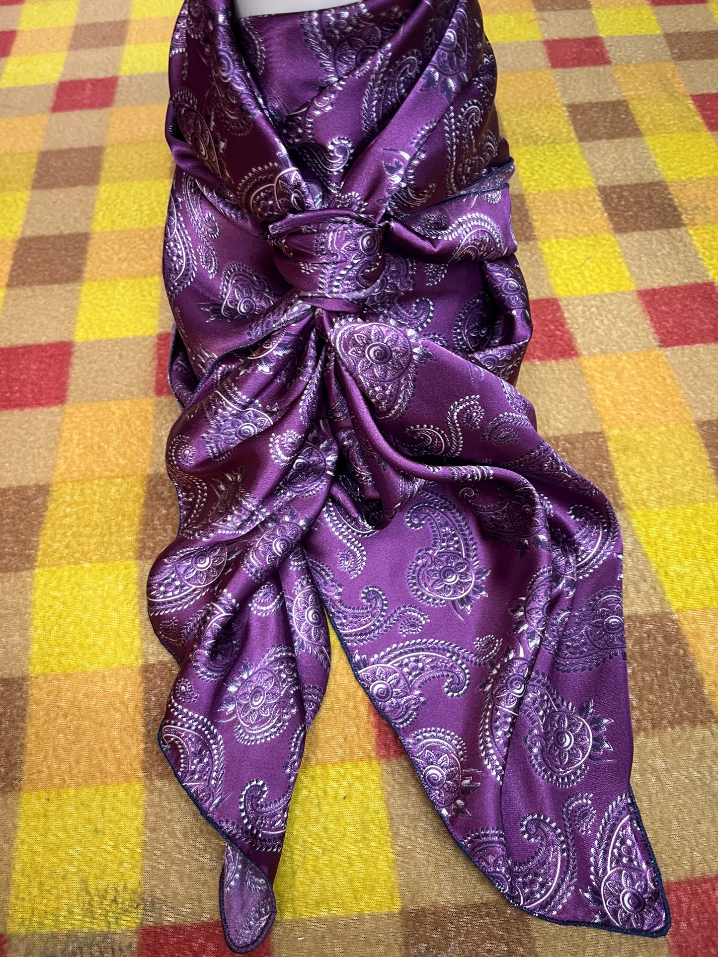 Wild Rag 45x45 plum purple spur/paisley