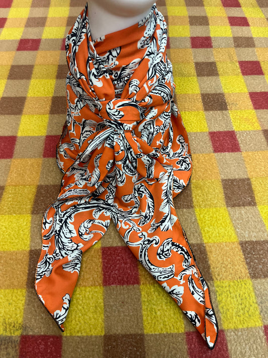 Wilde Rag 45x45 orange leaf/floral