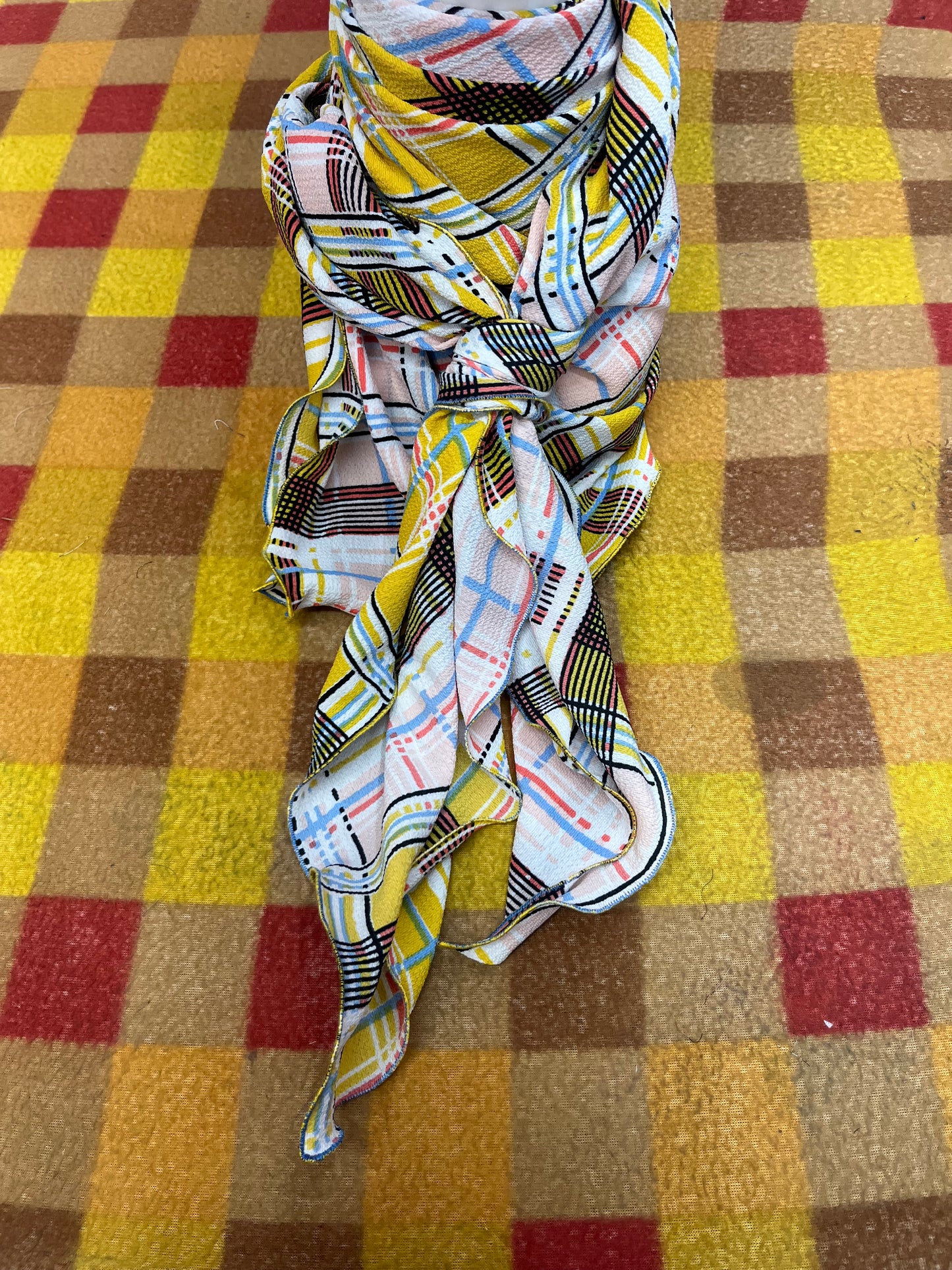 Wild rag 45x45 pink/blue/yellow plaid