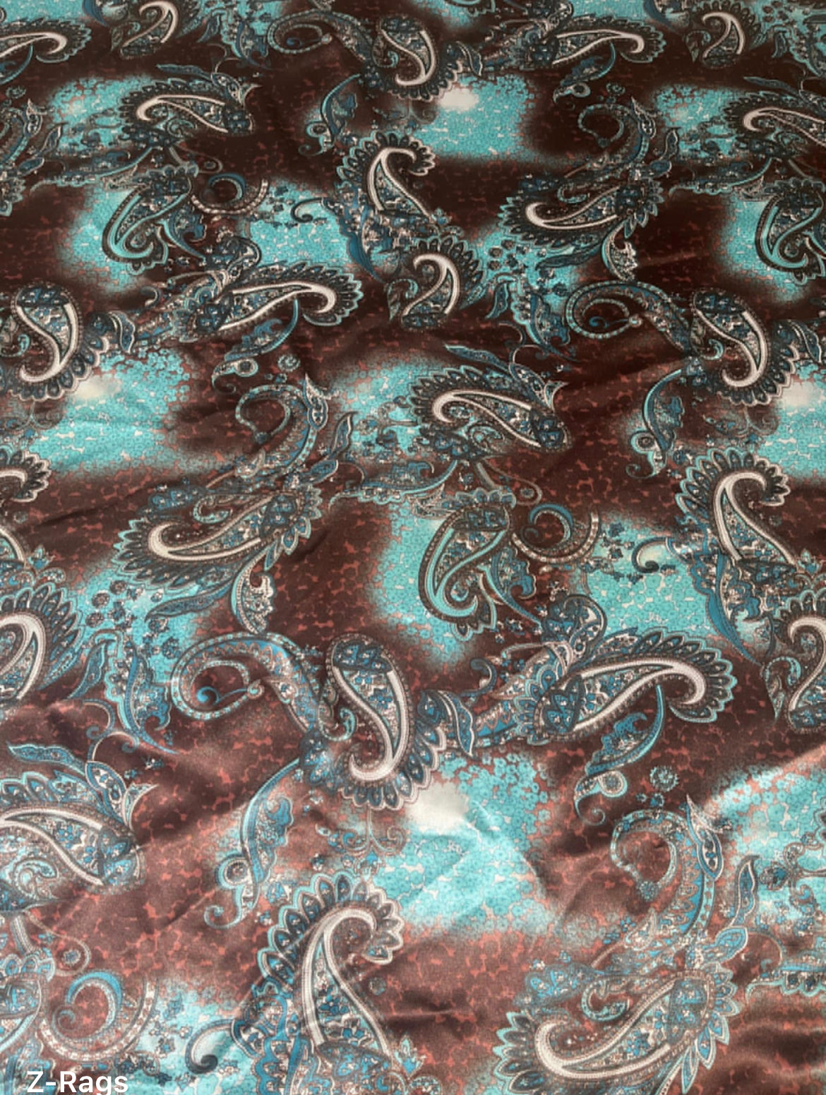 Wild Rag 45x45 brown/teal paisley