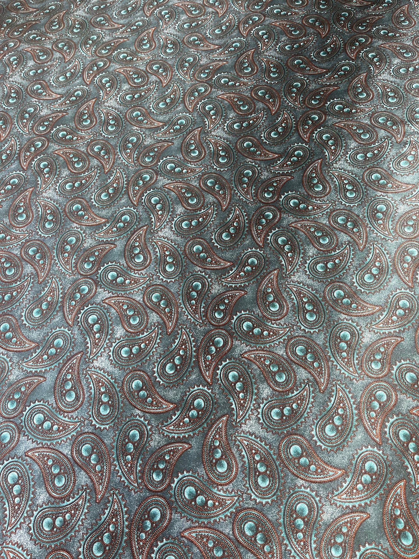 Wild rag 45x45 teal paisley