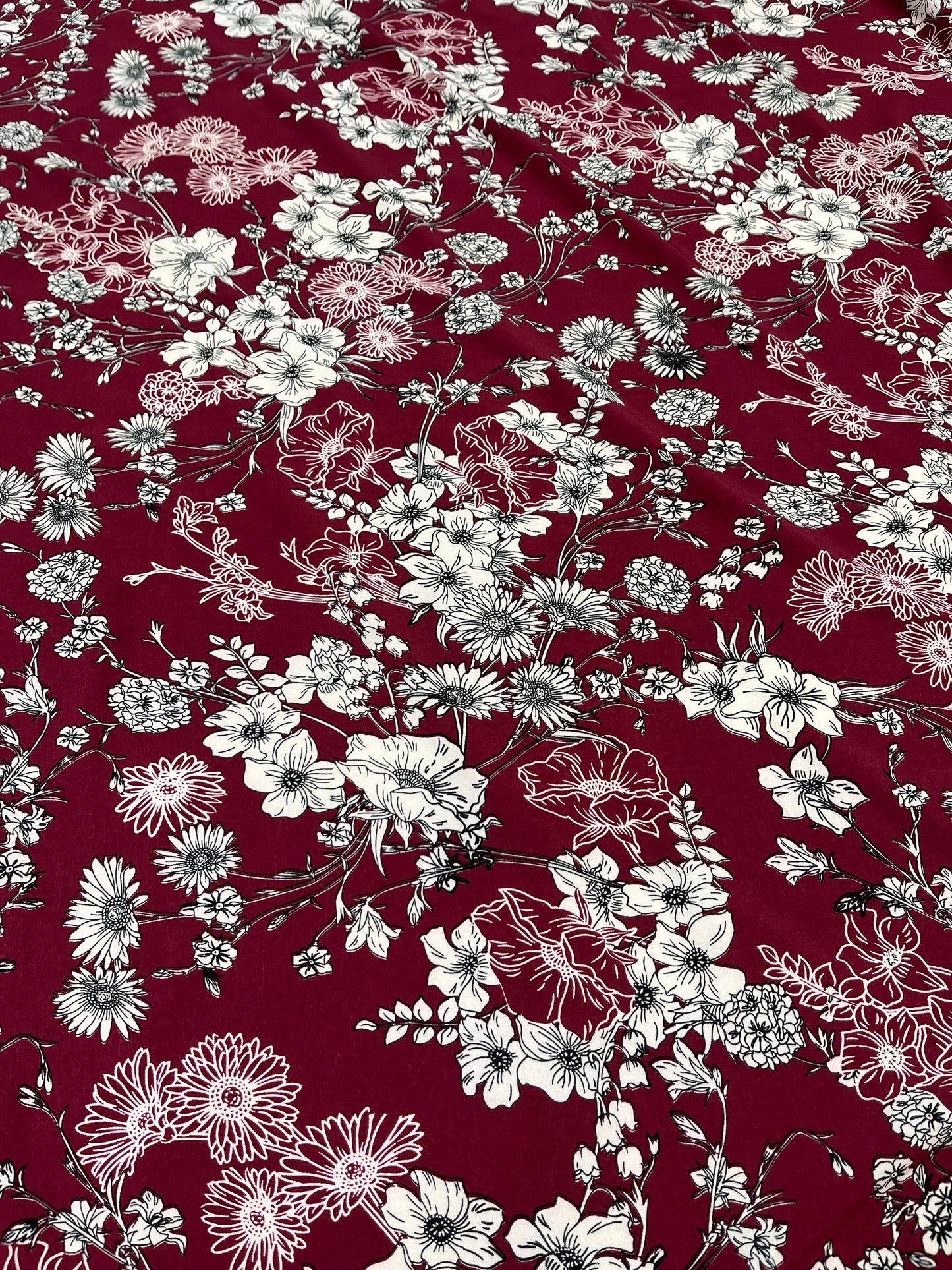 Wild Rag 45x45 red/white stretch floral