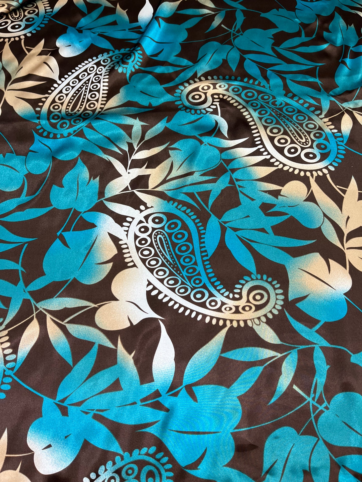 Wild Rag 45x45 teal/ brown big paisley