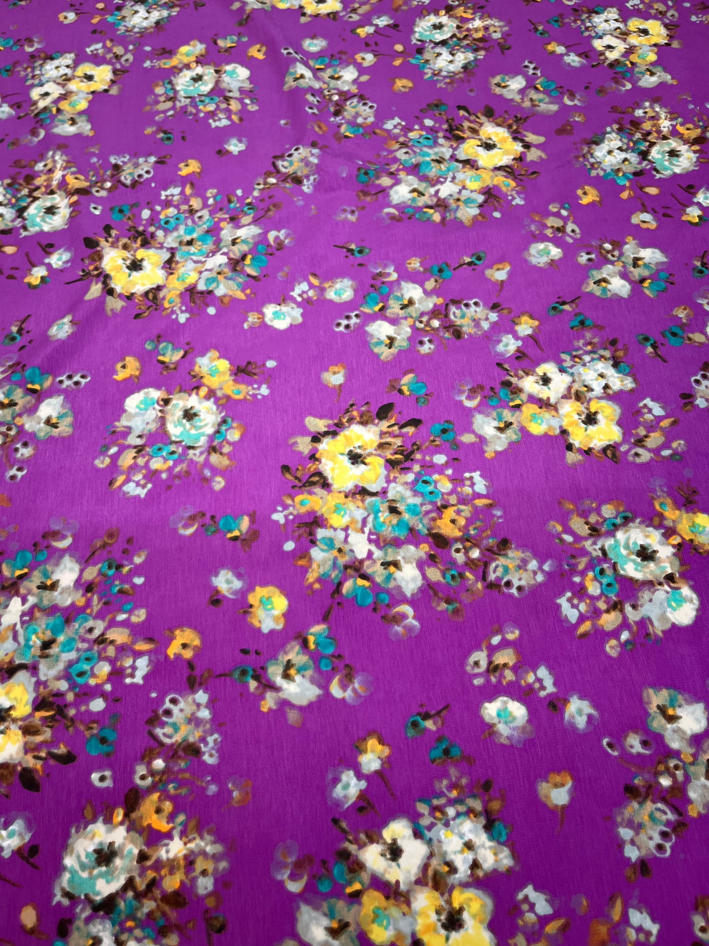 Wild Rag 45x45 pink/yellow/teal flowers