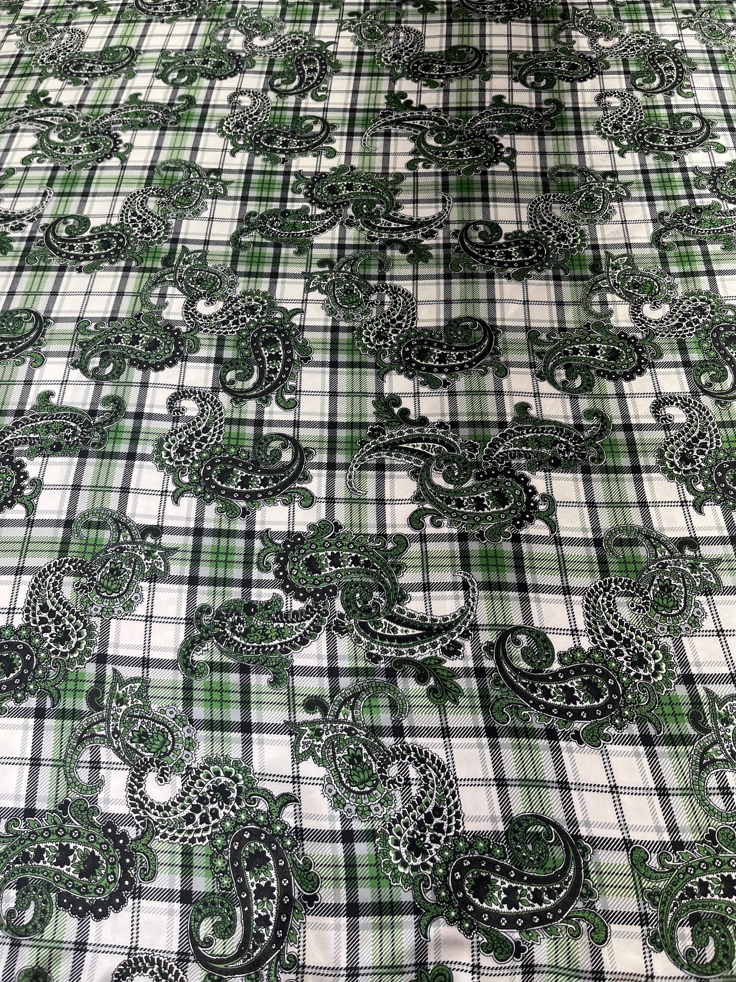 Wild Rag 45x45 plaid paisley green