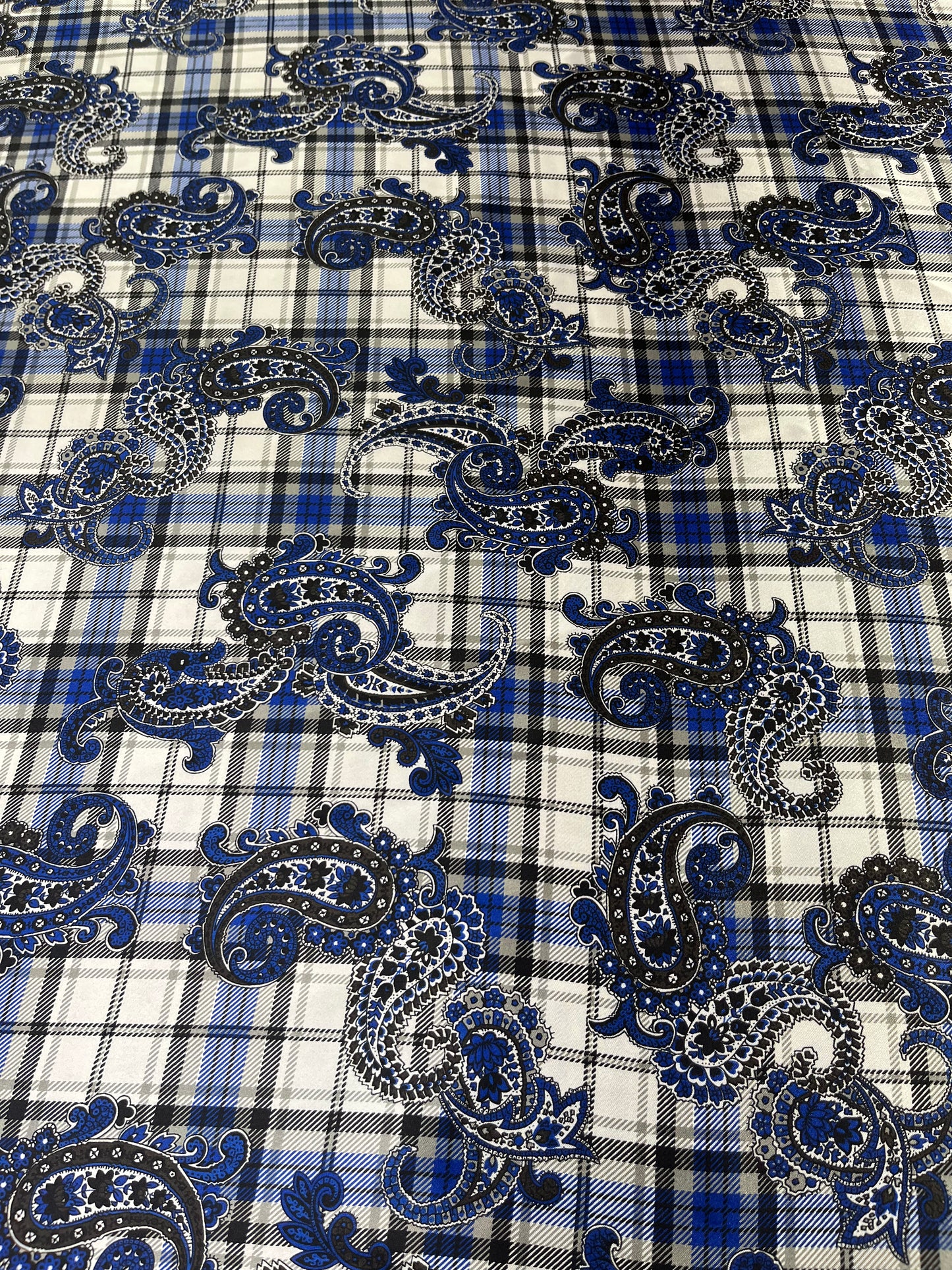 Wild Rag 45x45 plaid paisley blue