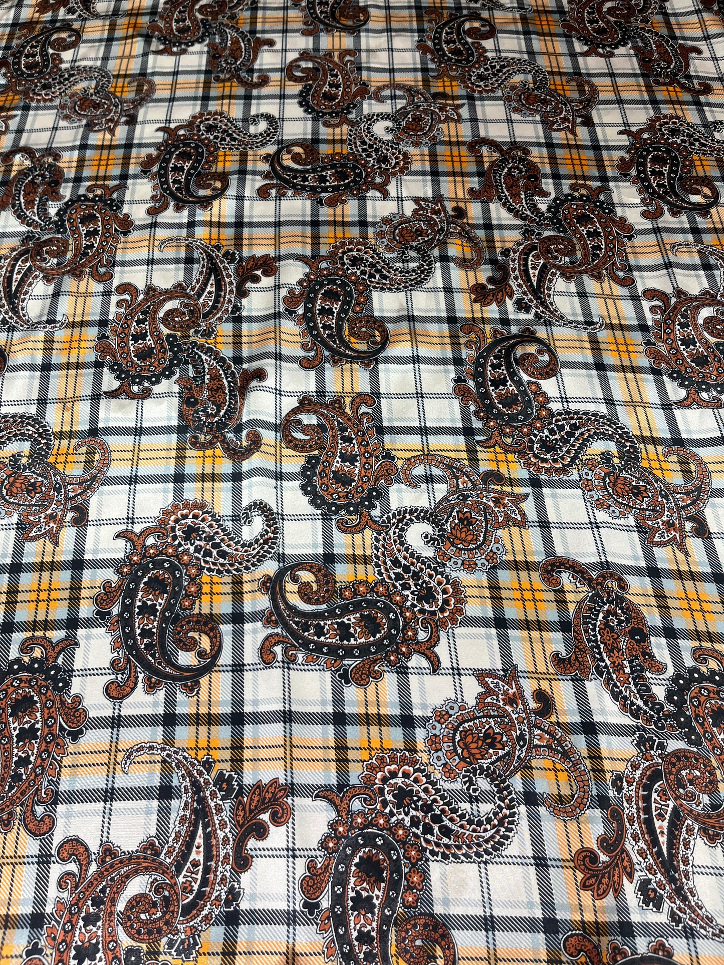 Wild Rag 45x45 plaid paisley gold