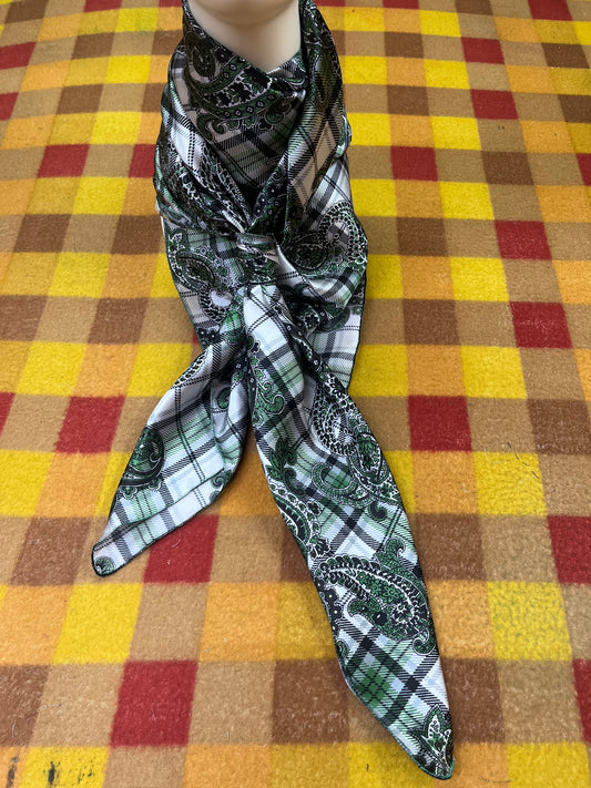 Wild Rag 45x45 plaid paisley green