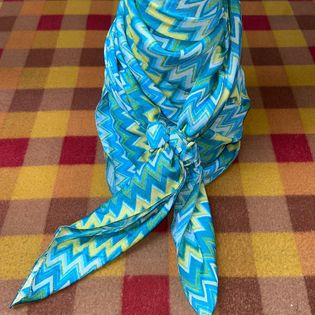 45x45 Wild Rag yellow/lime green zigzag