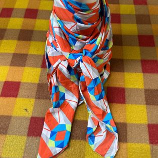 45x45 Wild Rag orange/ blue diamond/triangle