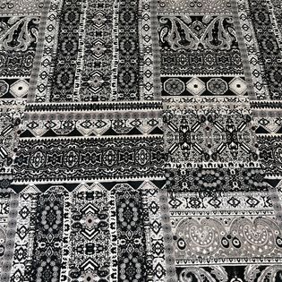 45x45 Wild Rag black/white bandanna tribal