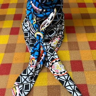 45x45 Wild Rag blue/gray big paisley