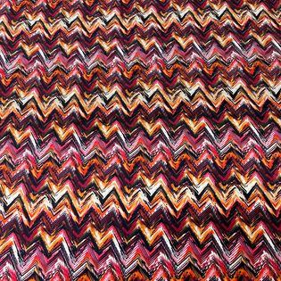 45x45 Wild Rag pink/orange/maroon zigzag