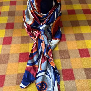 45x45 Wild Rag blue/orange swirl