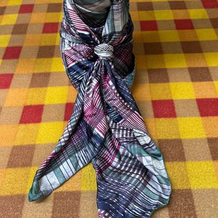 45x45 Wild Rag grey/pink/green plaid