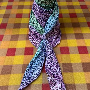 45x45 Wild Rag blue/green/pink fade pattern snowflake