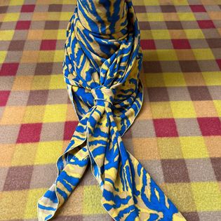 45x45 Wild Rag blue/gold tiger stripe