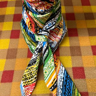 45x45 Wild Rag multi color line tribal