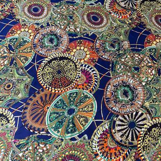45x45 Wild Rag blue/multi color pinwheel