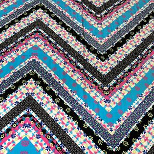 45x45 Wild Rag blue/black/pink zig zag