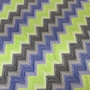45x45 Wild Rag blue/green/back zig zag