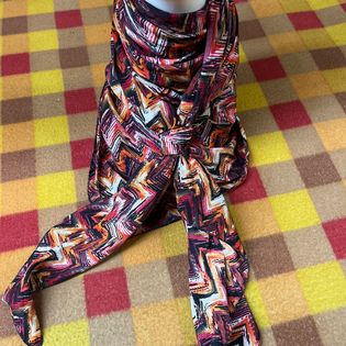 45x45 Wild Rag pink/orange/maroon zigzag