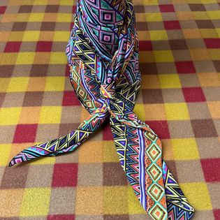 45x45 Wild Rag black diamond, multi color tribal