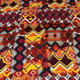 45x45 Wild Rag maroon/yellow tribal