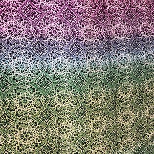 45x45 Wild Rag blue/green/pink fade pattern snowflake