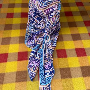 45x45 Wild Rag pink/purple/teal zig zag tribal