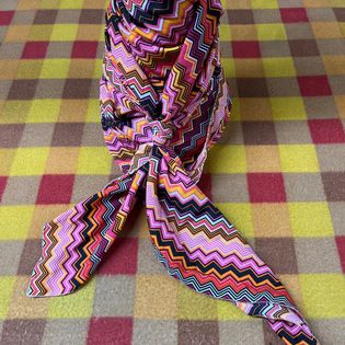 45x45 Wild Rag pink/black/orange zig zag
