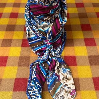 45x45 Wild Rag purple/blue/brown paisley/floral tribal