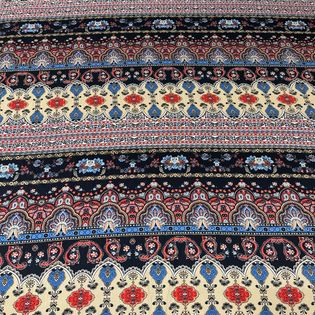 45x45 Wild Rag blue/red/black/tan tribal Damascus