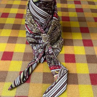 45x45 Wild Rag red/brown/gold paisley rectangle patter
