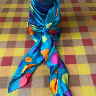 45x45 Wild Rag turquoise polka dot