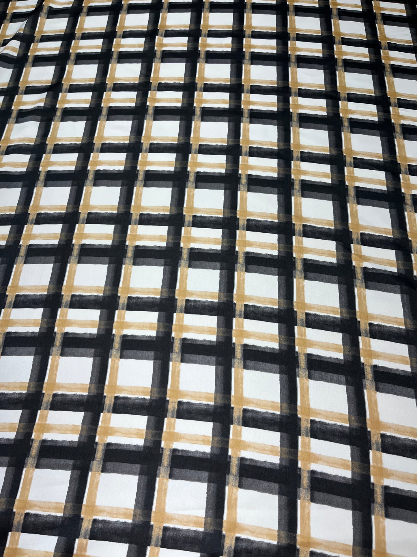 45x45 Wild Rag gold/black/white plaid